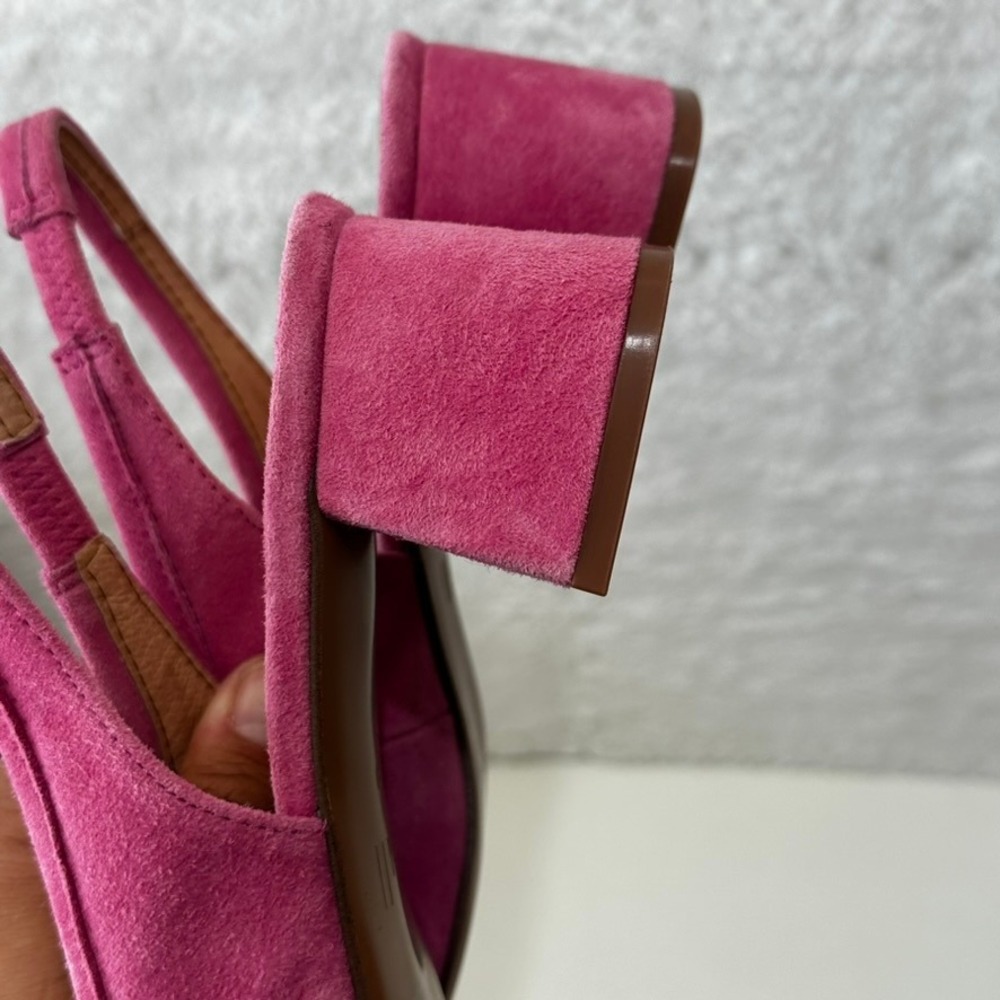 J. Jill Pink Suede Slingback Block Heel Pumps Womens 10 - Picture 11 of 13